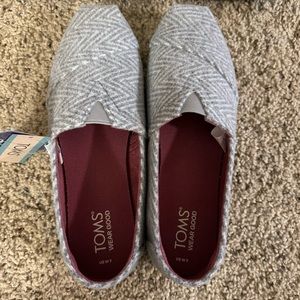 NWT TOMS Alpargata Grey Herringbone Shadow Shoes